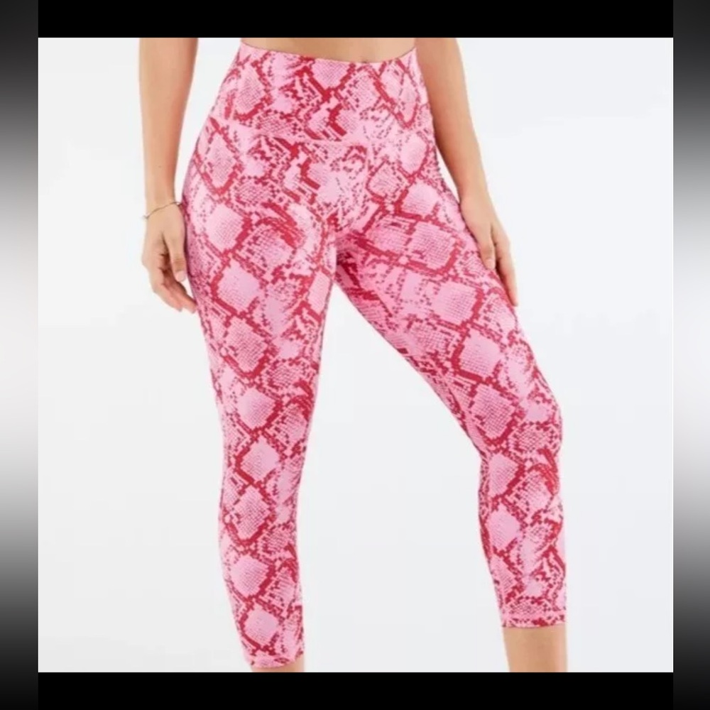 Fabletics Powerhold Pink and Red Snake Print Legging